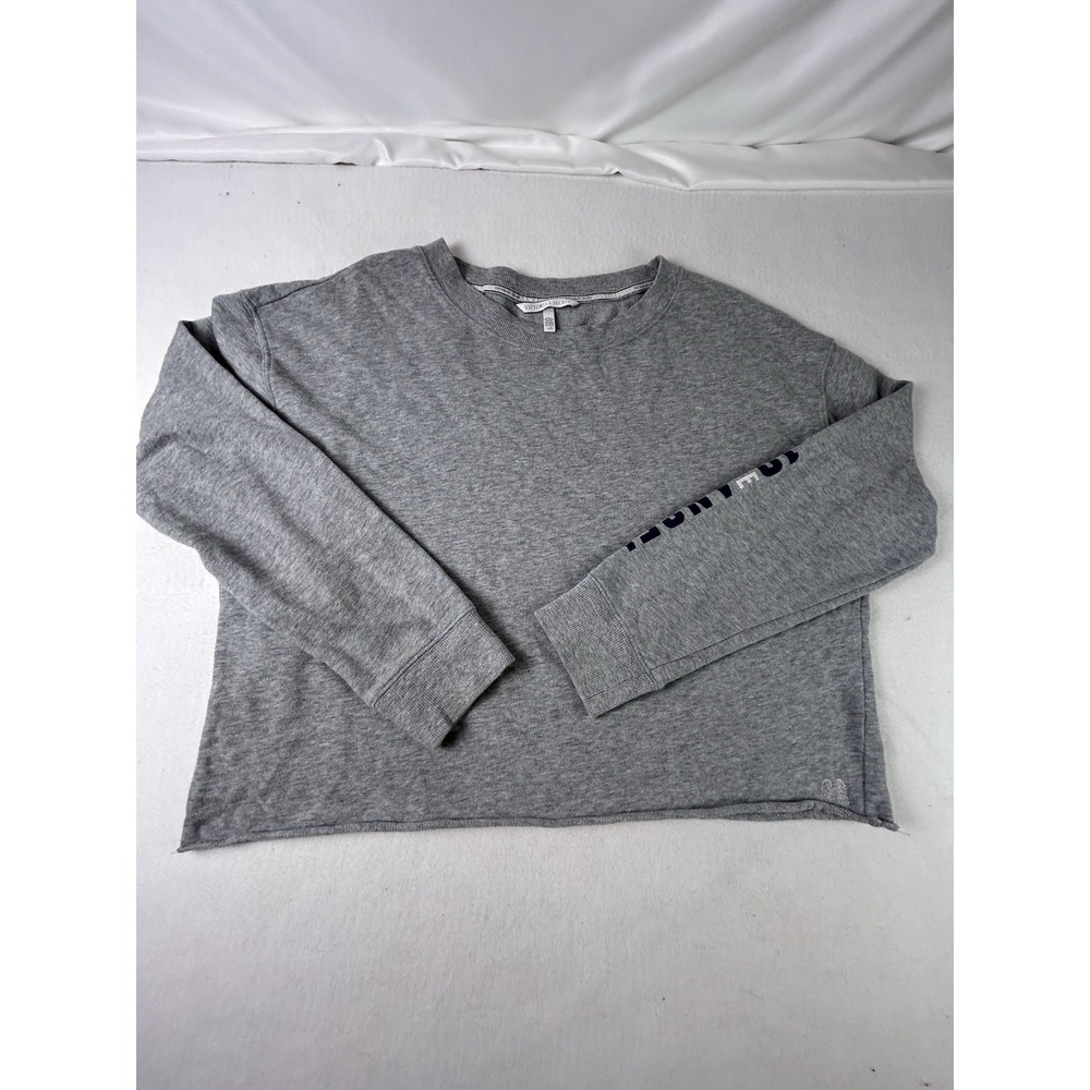 Victoria's Secret Women's L Gray Sweatshirt  Angel Cropped Round Neck Pullover